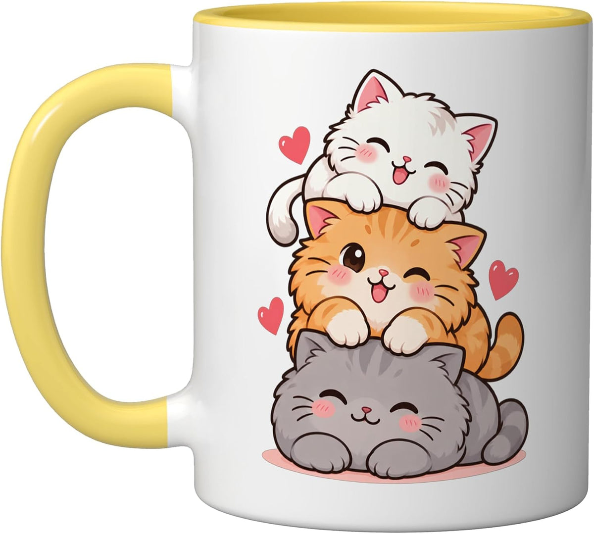 Cute Stacked Kittens Cat Lover Ceramic Mug