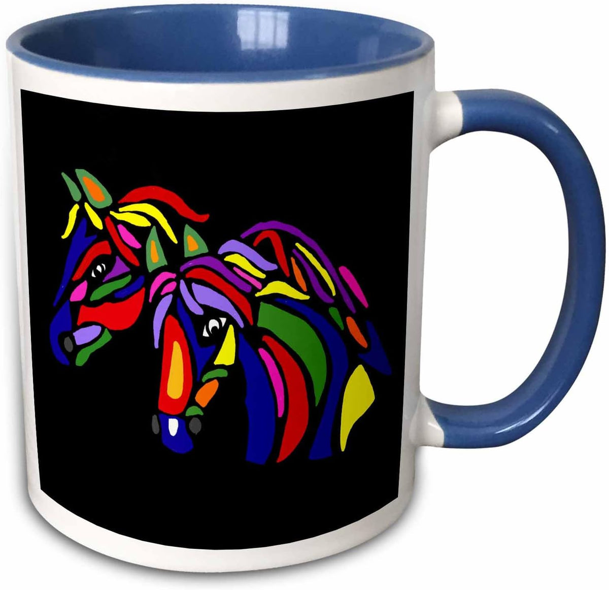 Fun Artistic Colorful Horses Abstract Art Ceramic Mug