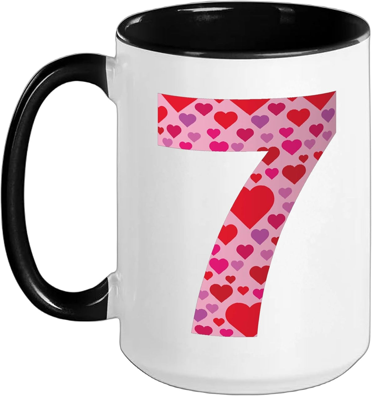 Valentine Number 7 Hearts Spouse Boyfriend Girlfriend Ceramic Mug