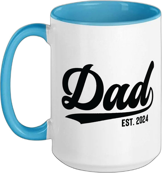 Dad Est 2024 New Dad For Anniversary Father's Day Men Ceramic Mug