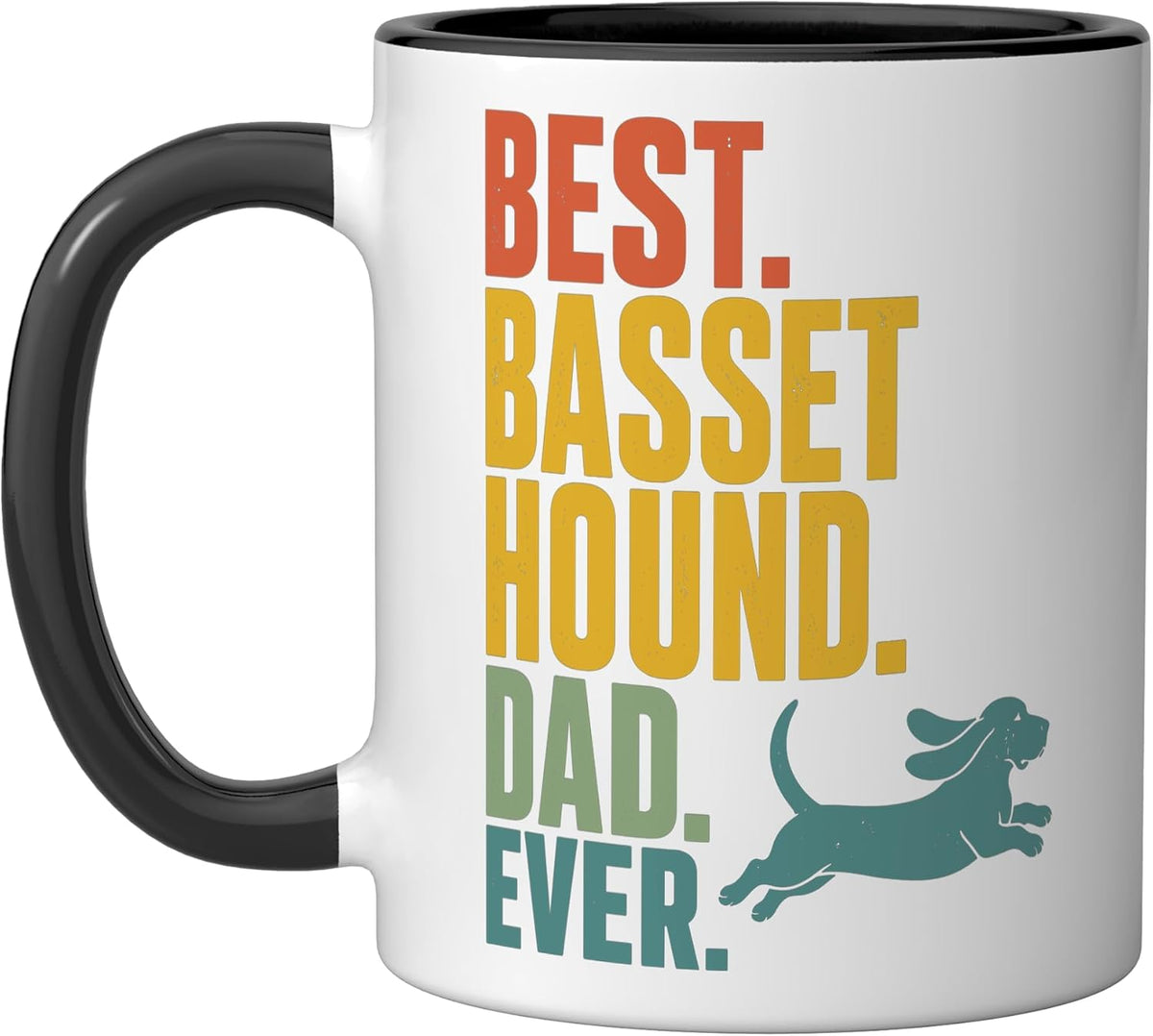 Basset Hound Dad Art For Men Boy Father Dog Basset Hound Ceramic Mug