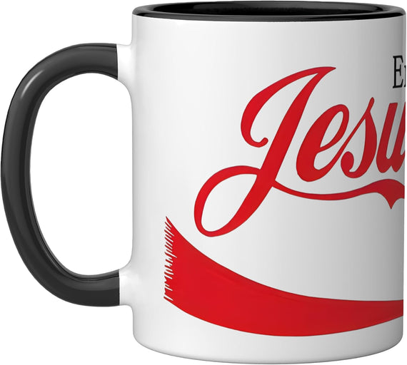 Jesus Cola Parody Red Script Logo Funny Christian Ceramic Mug