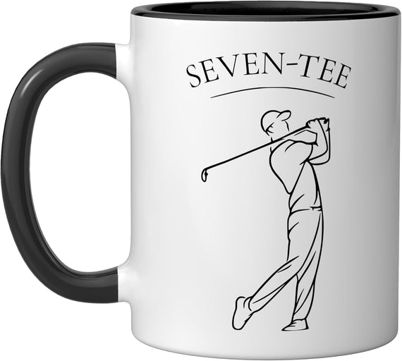 Seven Tee Golf 70th Birthday Party Minimalist Golfer Mens Ceramic Mug