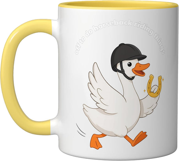 Off To Do Horseback Riding Things Duck Ceramic Mug