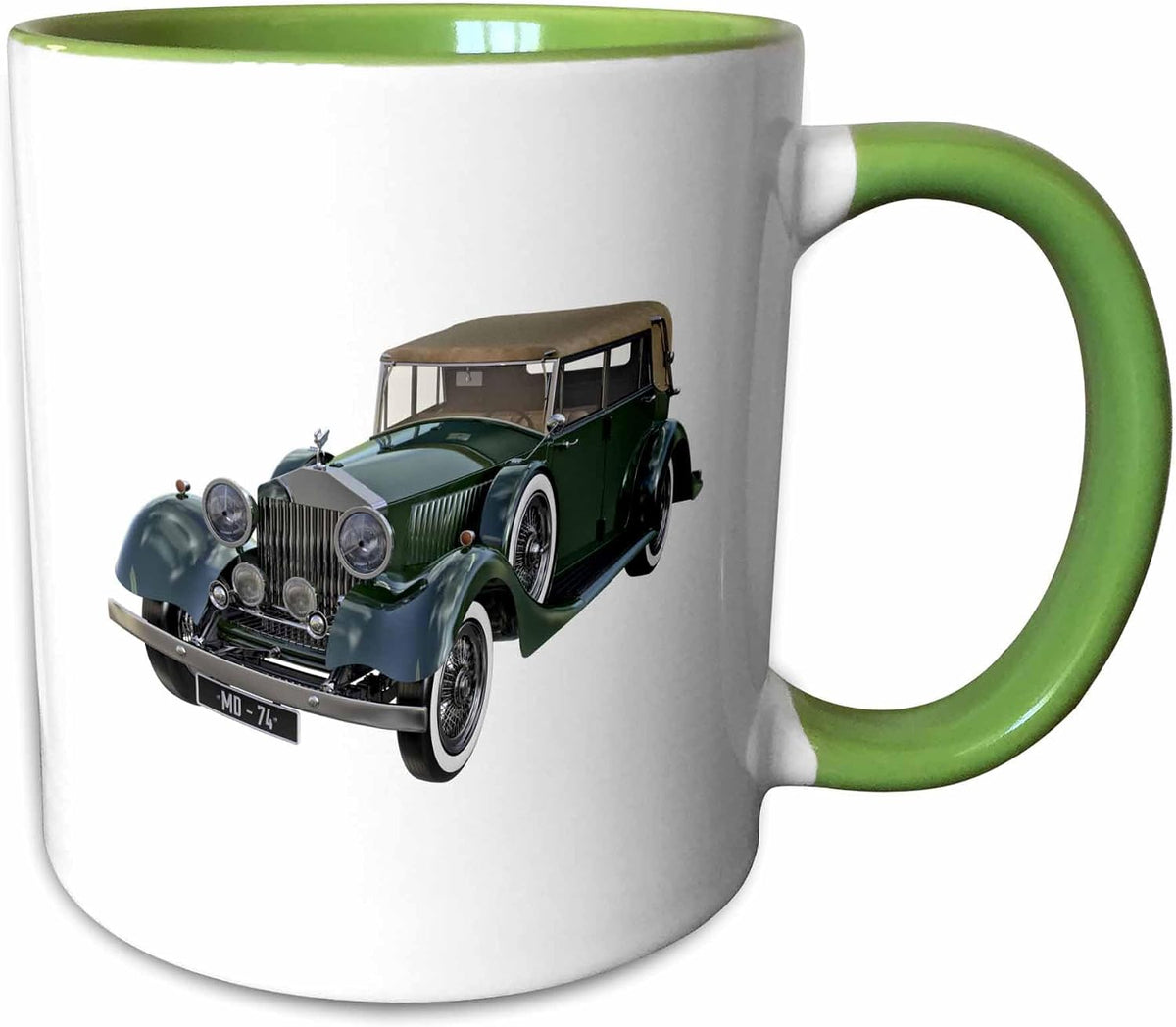 Elegant Classic Car In Green Ceramic Mug