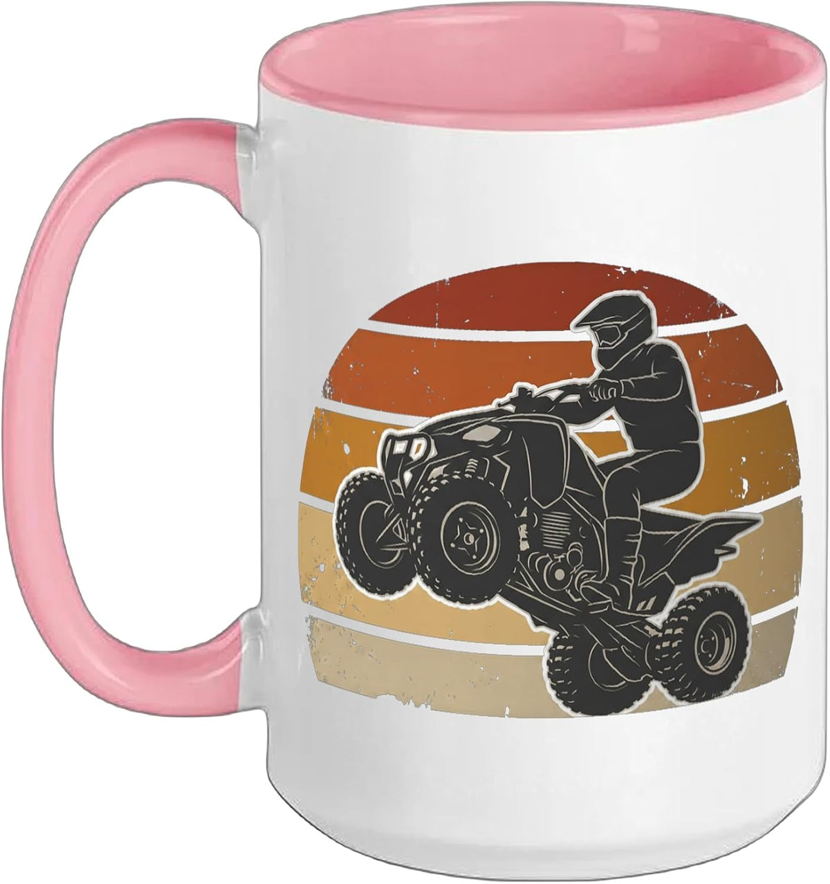 Retro Sunset Atv Four Wheeler Off Road Quad Riding Ceramic Mug