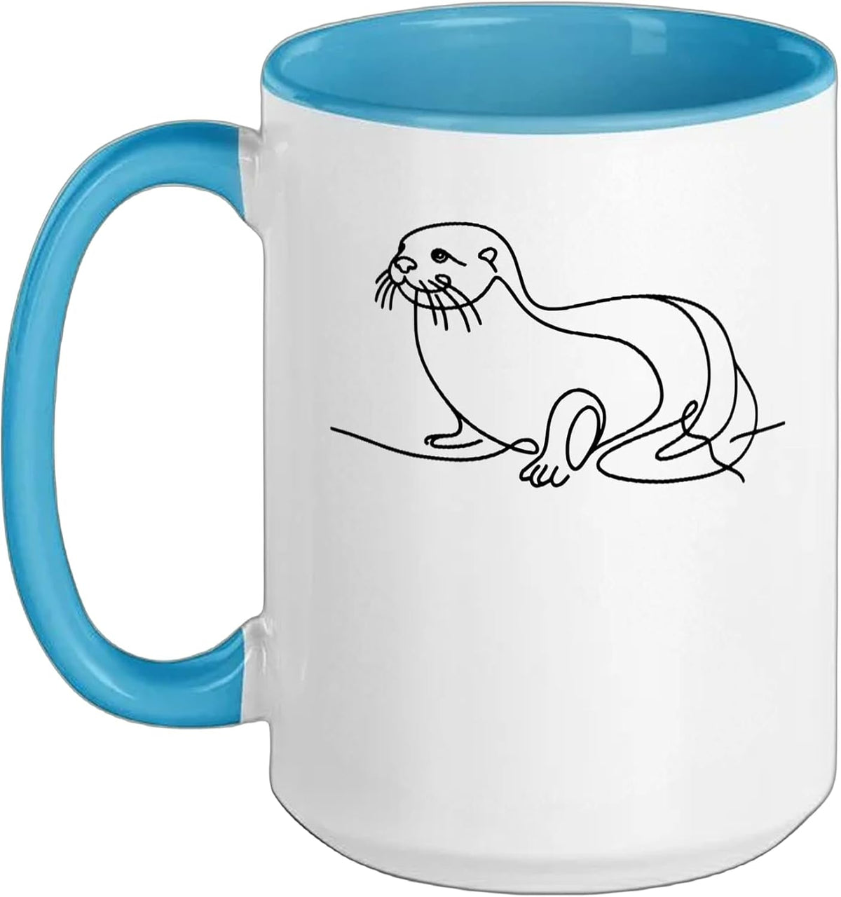 Otter Line Art Marine Bio Ceramic Mug