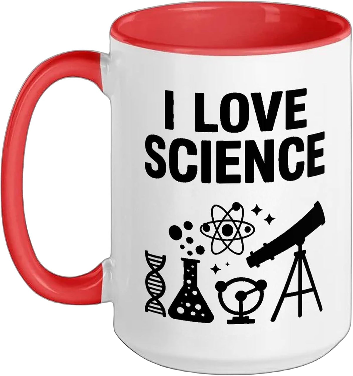 I Love Science Dna Chemistry Telescope Art Ceramic Mug