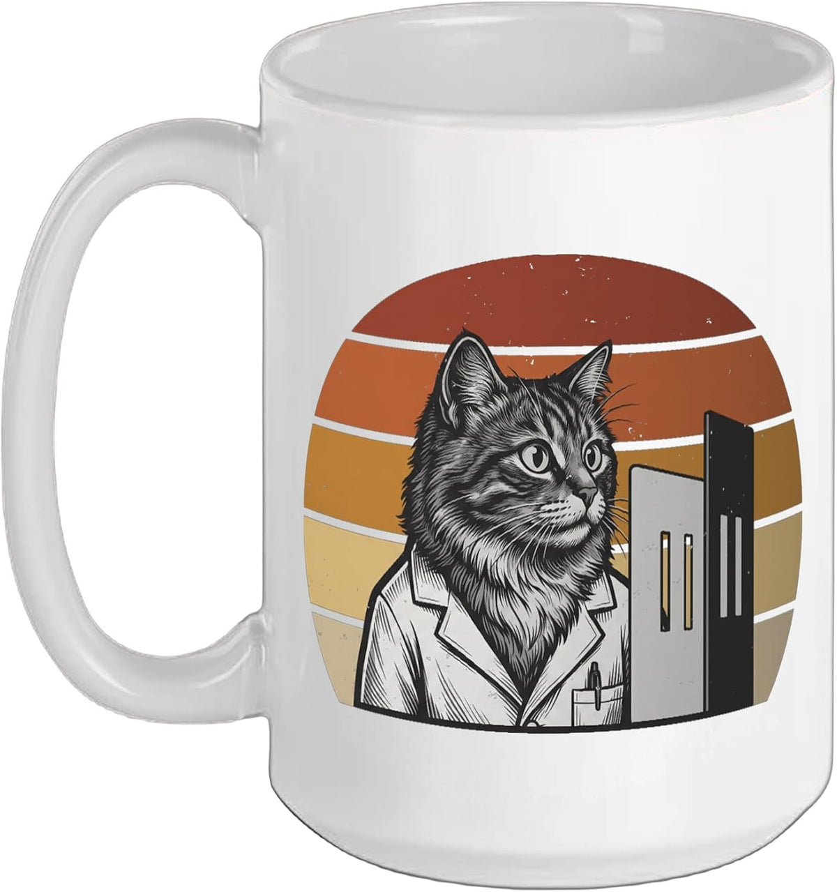 Double Slit Experiment Funny Cat Physics Physicist Teacher Ceramic Mug