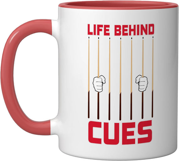 Life Behind Cues Billiards Pool Snooker Billiard Ball Ceramic Mug