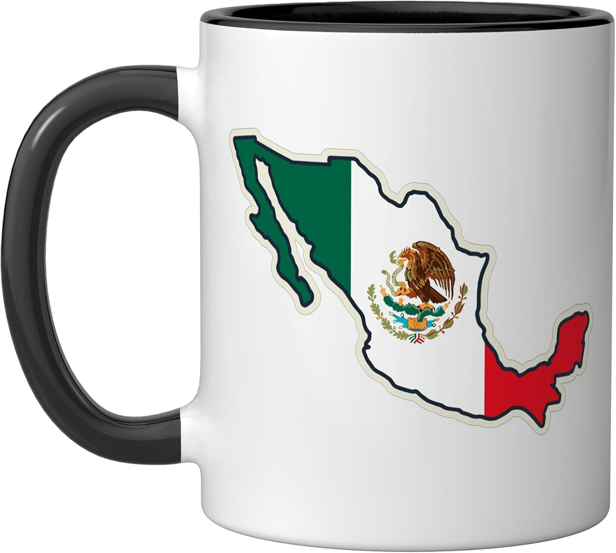 Mexico Flag Map Eagle Serpent North America Design Ceramic Mug
