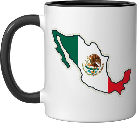 Mexico Flag Map Eagle Serpent North America Design Ceramic Mug