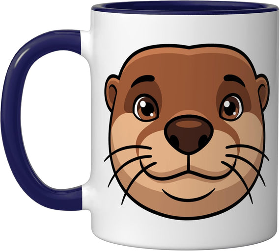 Cute Cartoon Otter Face Big Smile Graphic Ceramic Mug