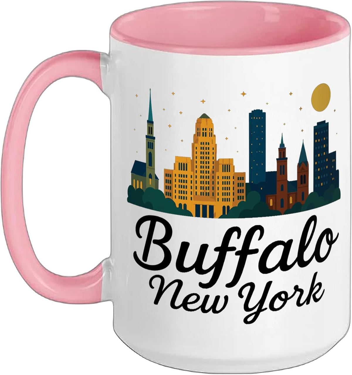 Buffalo New York Retro Skyline Bridge Vintage City Nyc Ny Ceramic Mug