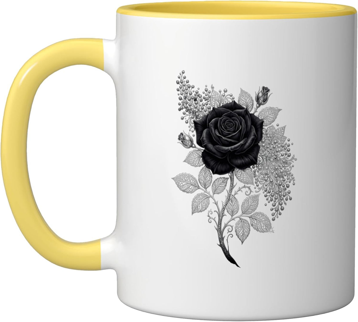 Black Rose Flower Botanist Garden Flower Black Rose Ceramic Mug