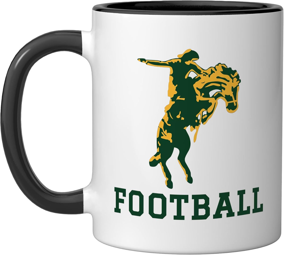 Bucking Bronco Football Mascot Vintage Ceramic Mug