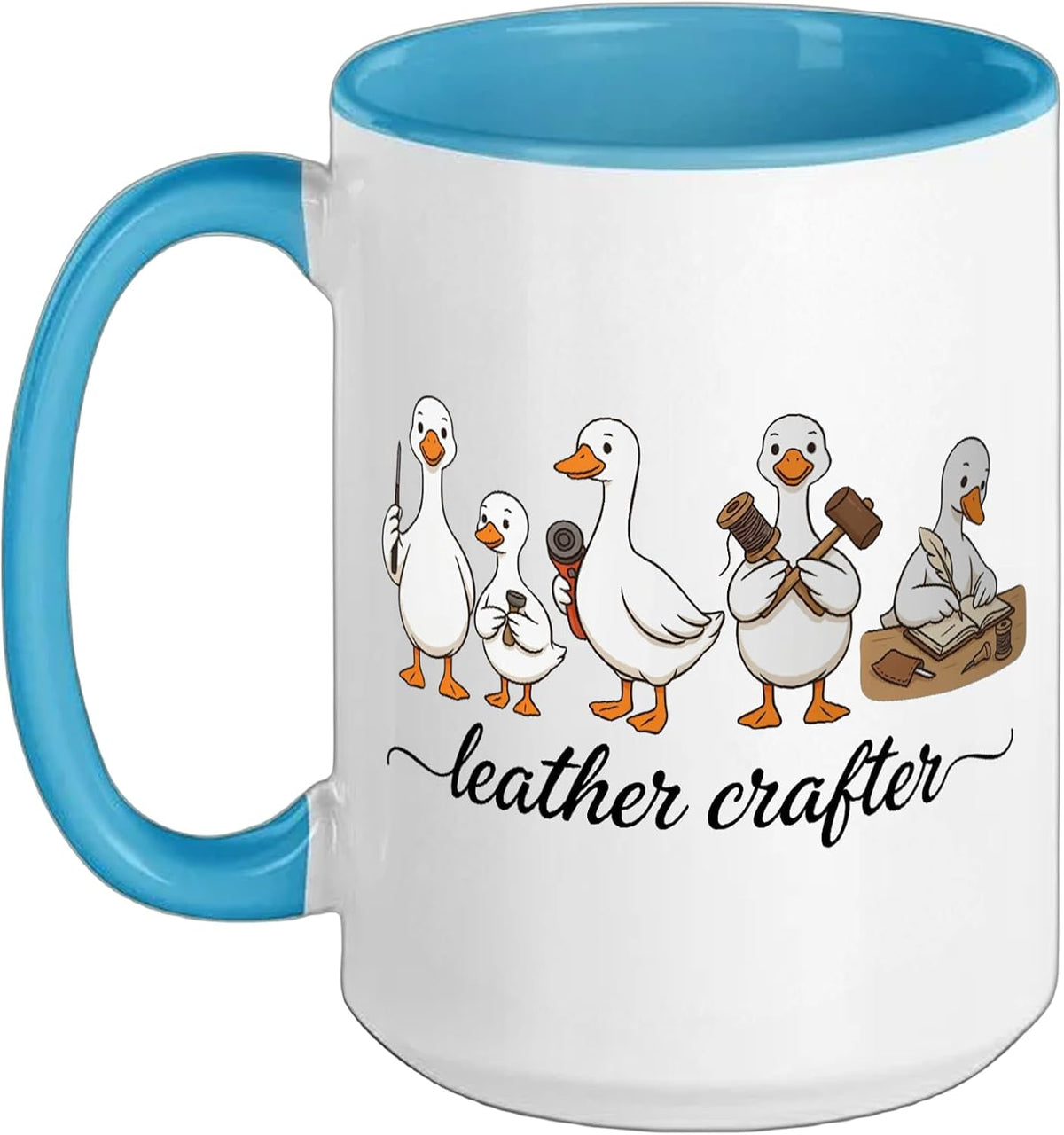 Cute Geese Leather Crafters Tooling Craft Ceramic Mug