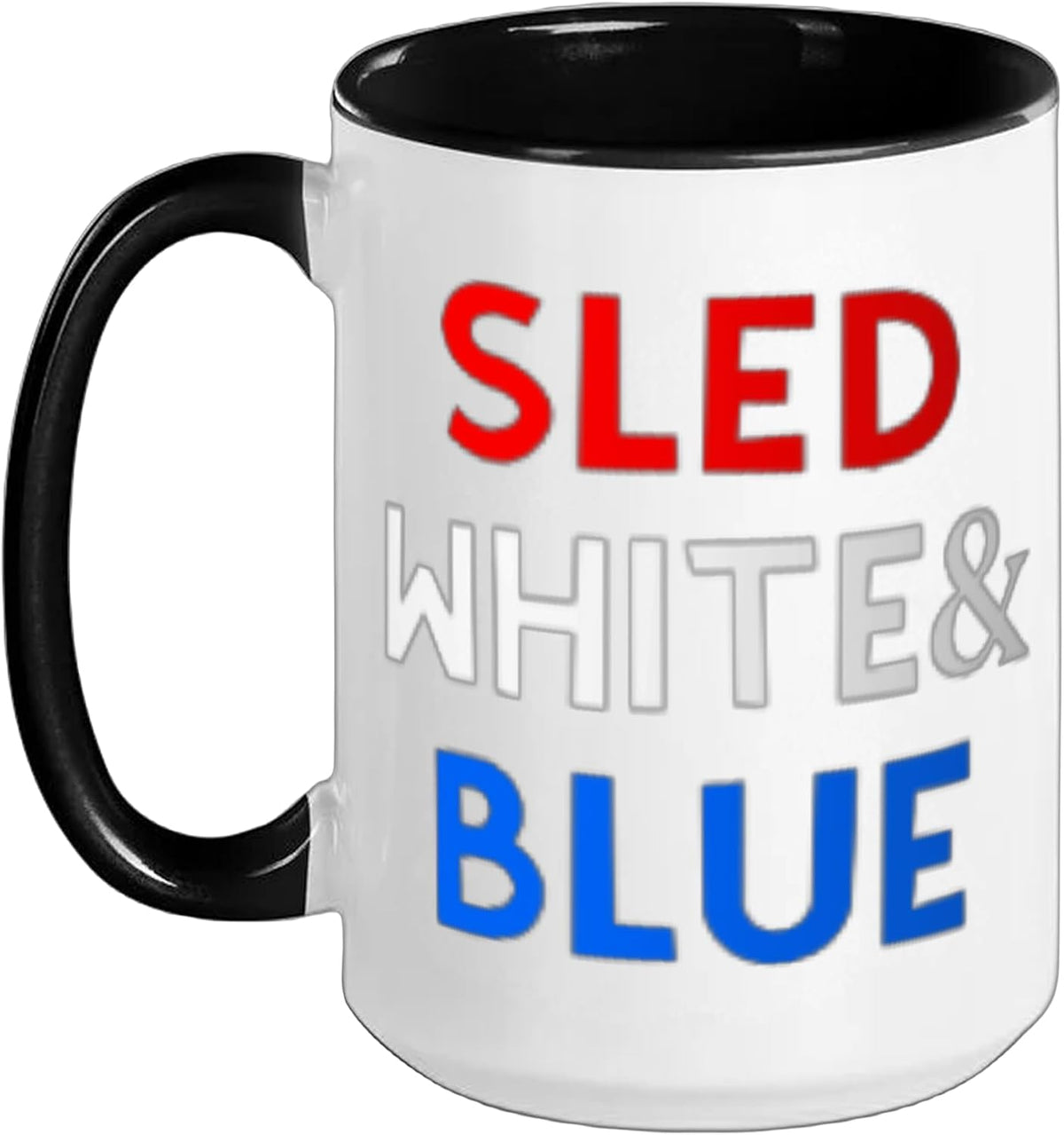 Sled White & Blue Sled Hockey Design Ceramic Mug