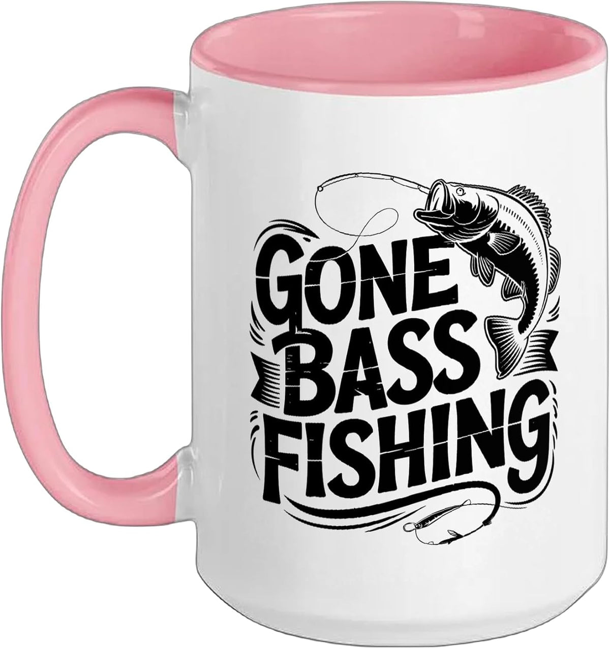Largemouth Bass Fishing Gone Weekend Outdoors Fisherman Ceramic Mug