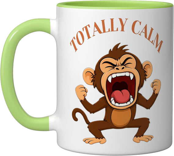 Totally Calm, Screaming Monkey Or Chimpanzee. Ceramic Mug
