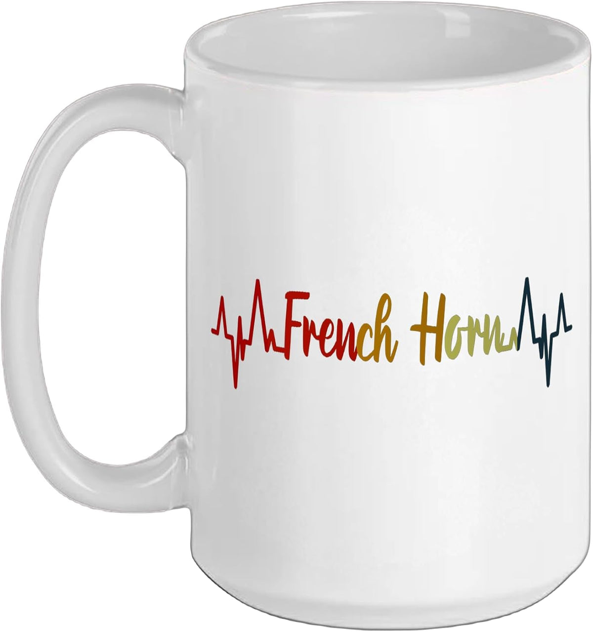 Vintage French Horn Pulse Line Ceramic Mug