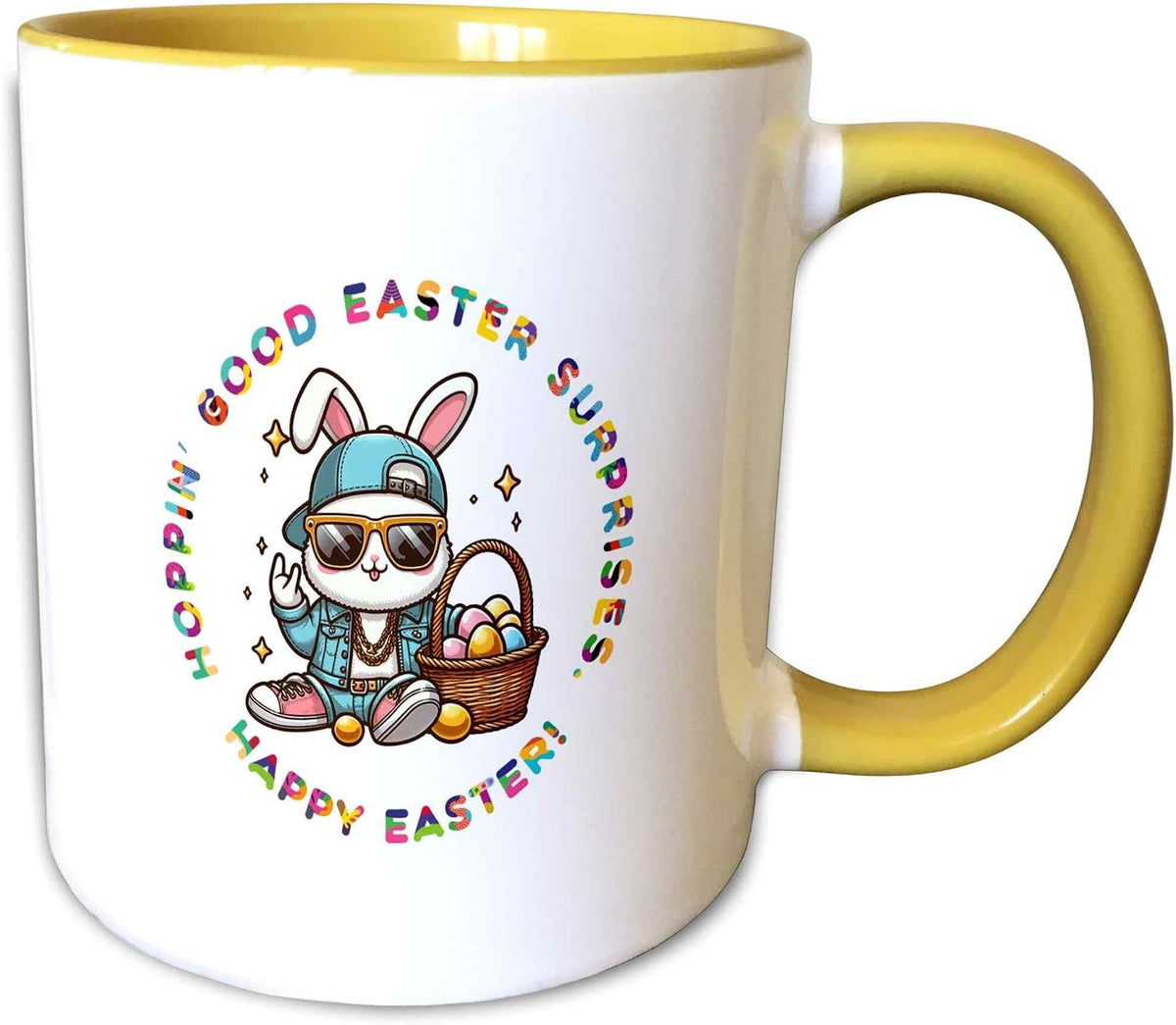 Hopping Good Easter Surprises. Happy Ceramic Mug