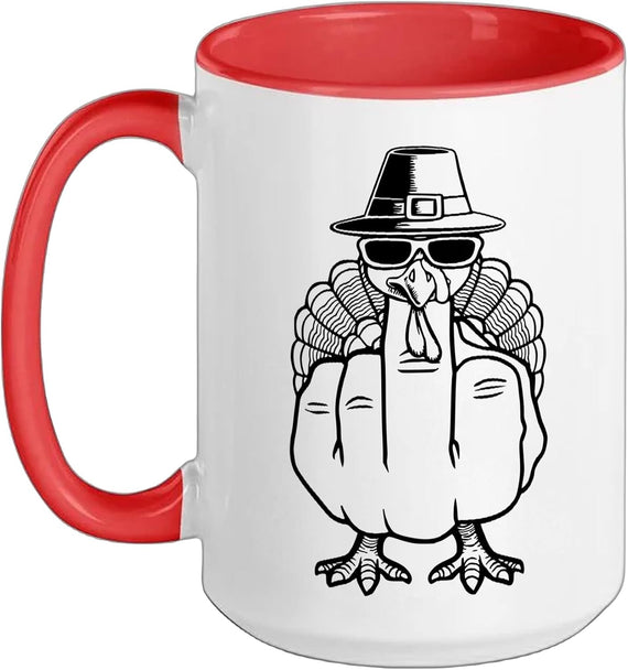Turkey Middle Finger Adult Anti Social Thanksgiving Hand Ceramic Mug