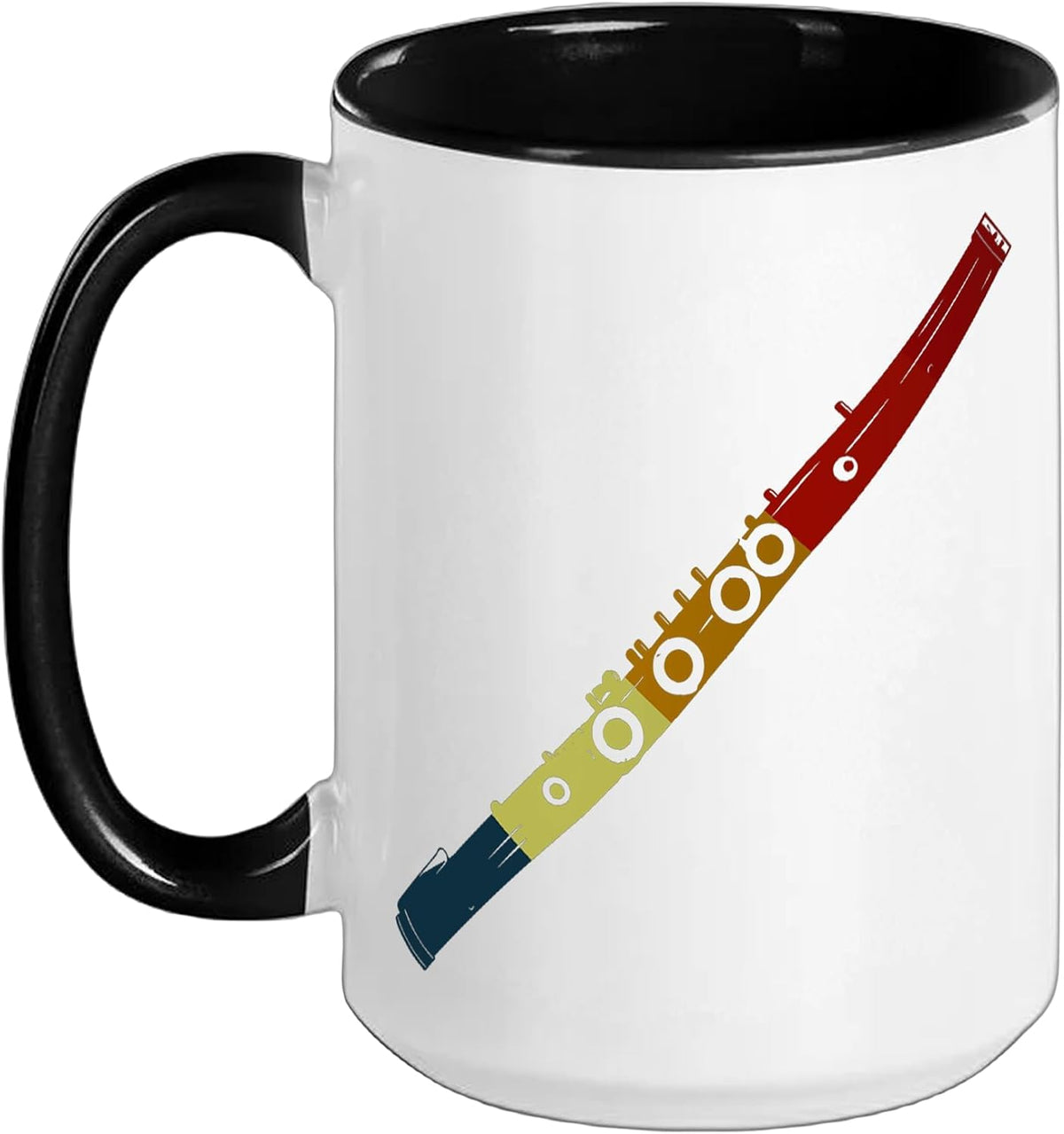 Flute Drawing Vintage Look Musical School Ceramic Mug