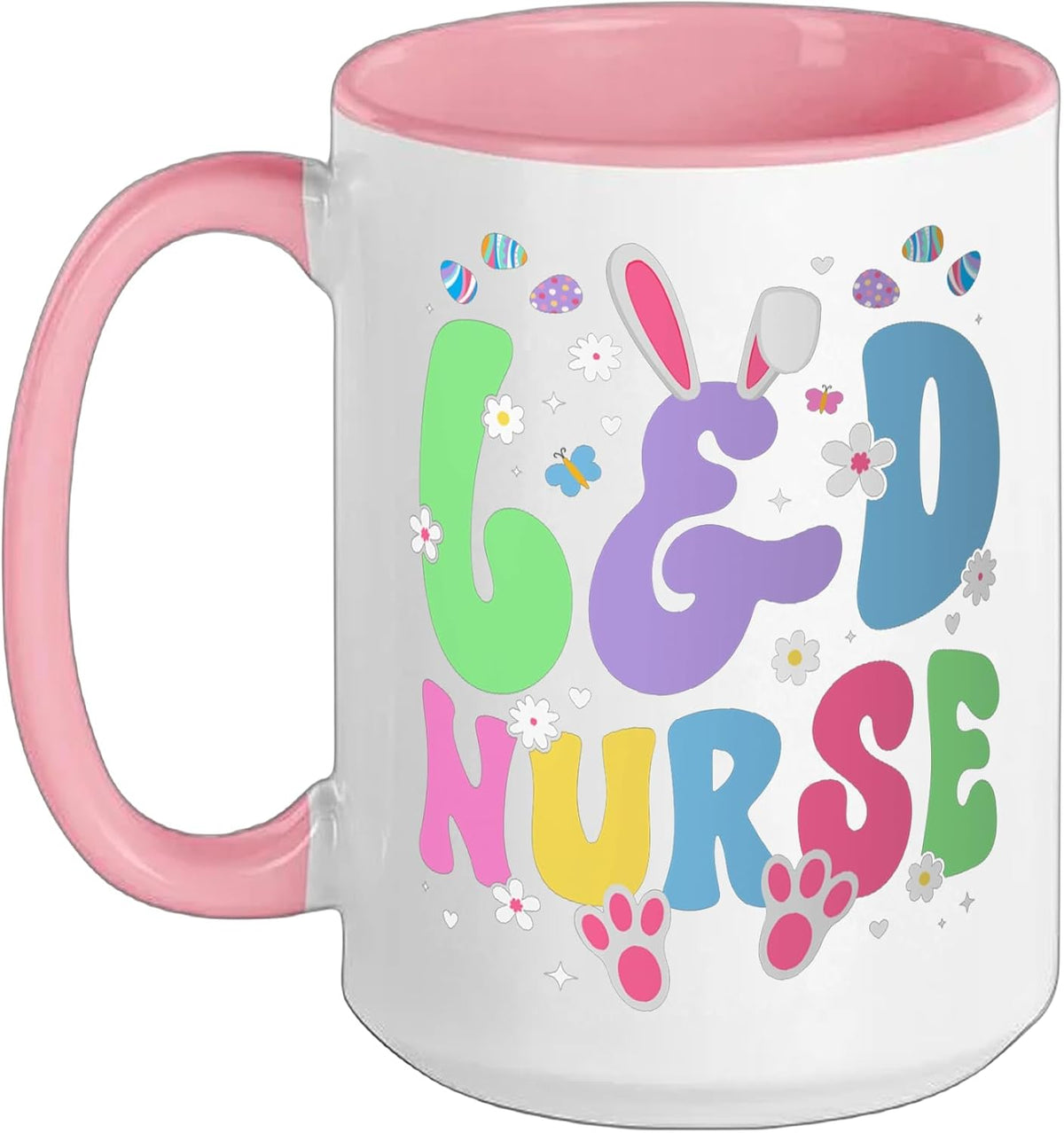 Groovy Easter Bunny L&D Nurse Easter Day L&D Nursing Ceramic Mug