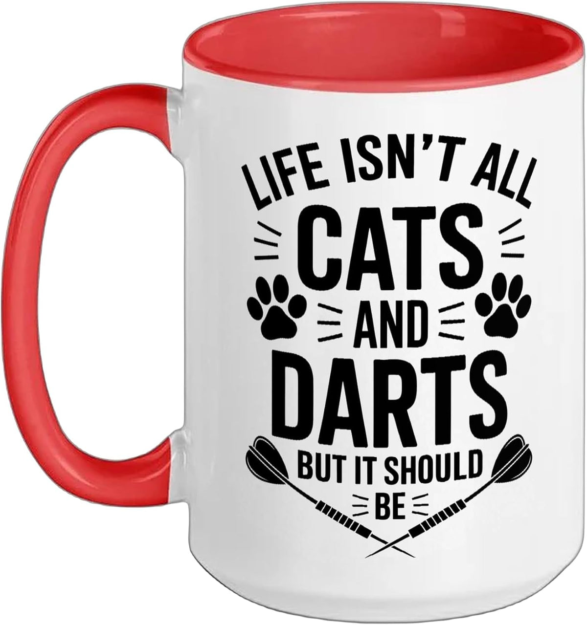 Cats And Darts Funny Dart Player Darts Ceramic Mug