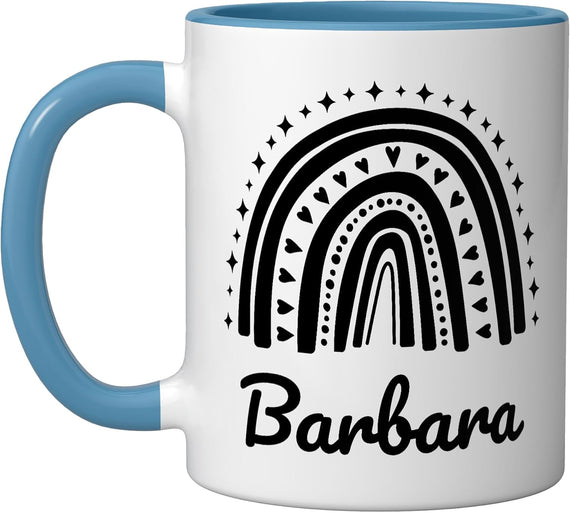 Barbara Name Personalized Funny Women Pink Rainbow Barbara Ceramic Mug