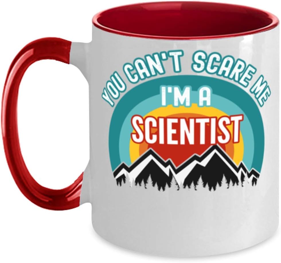 Funny Scientist, You Can't Scare Me I'm A Scientist Red Ceramic Mug