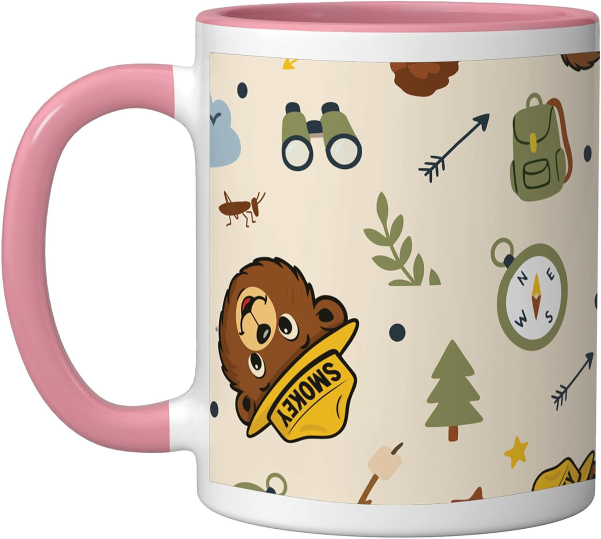Smokey Bear Cute Outdoor Hiking Pattern Ceramic Mug