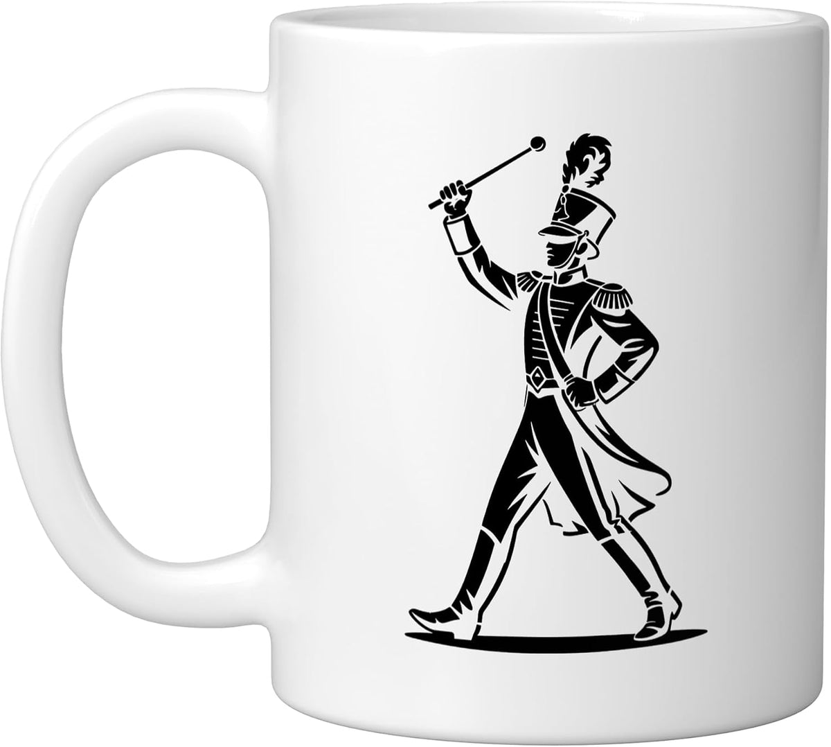Drum Major Vintage Mace Trophy Marching Band Illustration Ceramic Mug