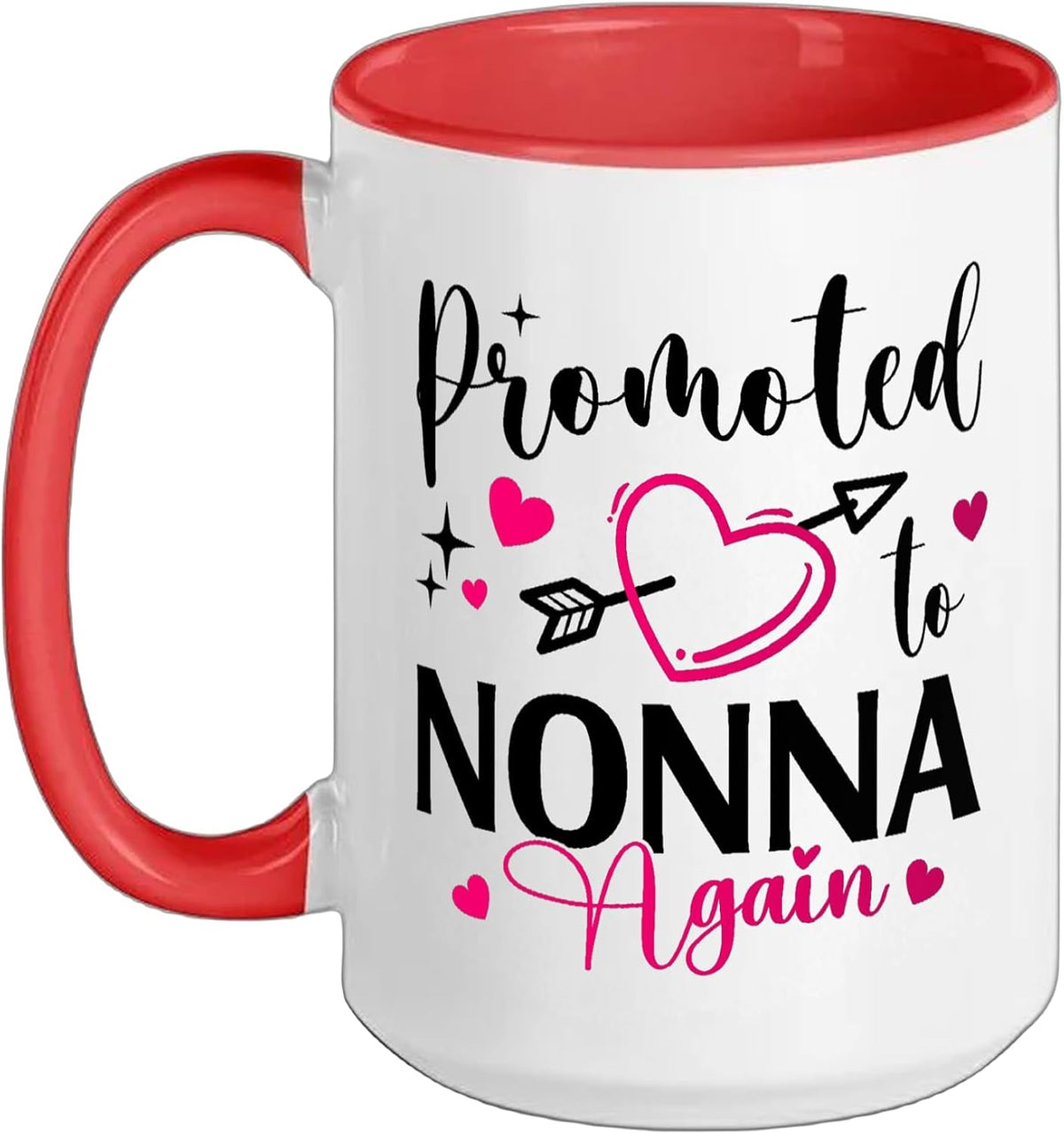 Promoted To Nonna Again Arrow Hearts Ceramic Mug