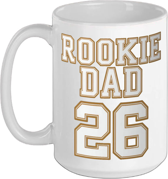 Rookie Dad 26 New Father 2026 First Fathers Day Christmas Ceramic Mug