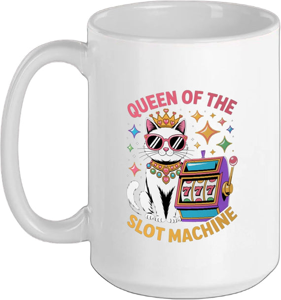 Slot Machine Queen Poker Player Funny Casino Gambling Ceramic Mug