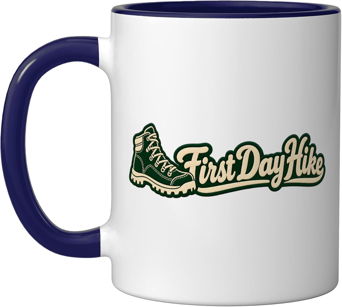 First Day Hike New Year' S Hiking Group Design Ceramic Mug