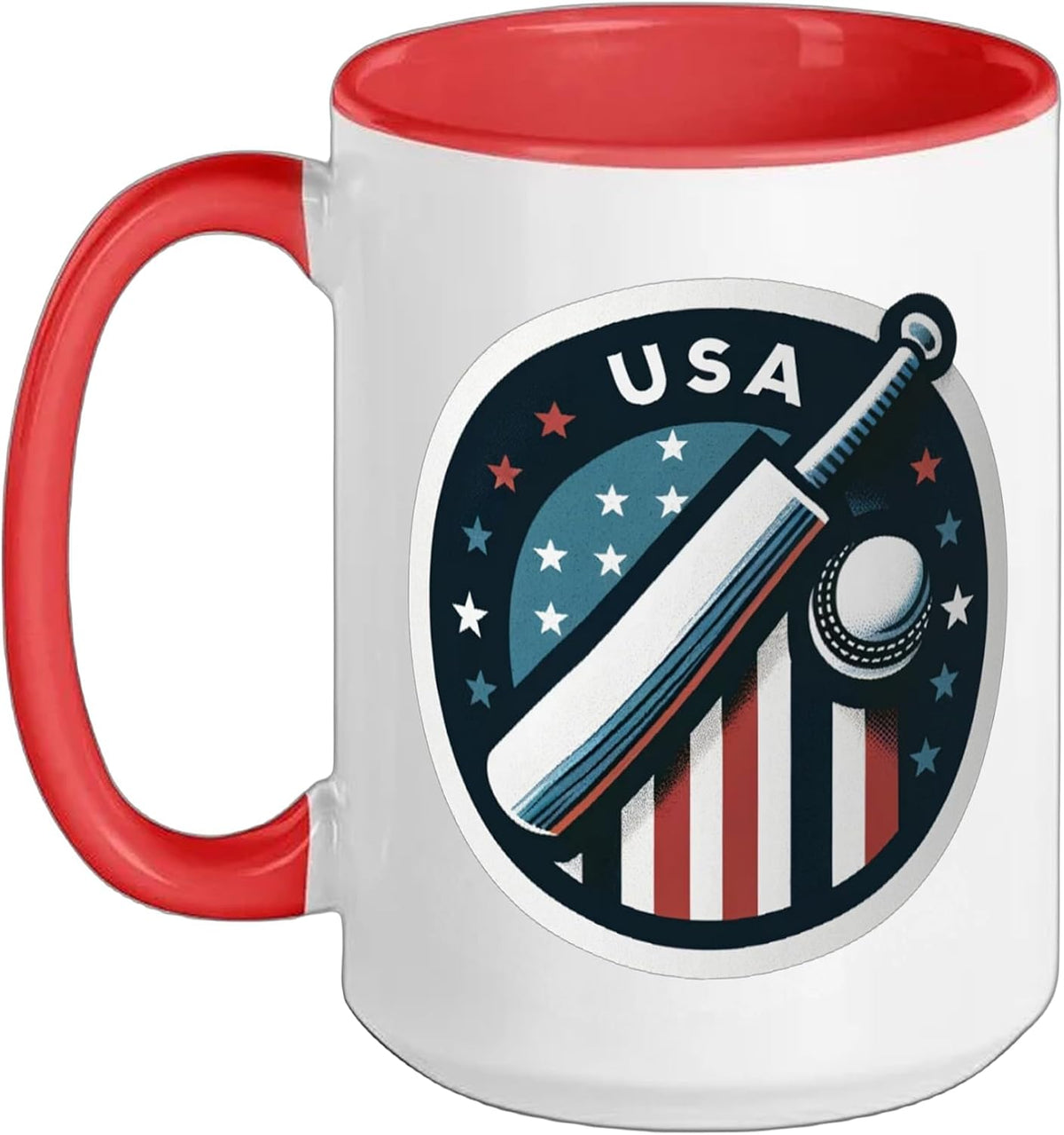 Usa Cricket In American Flag Colors Red White And Blue Ceramic Mug