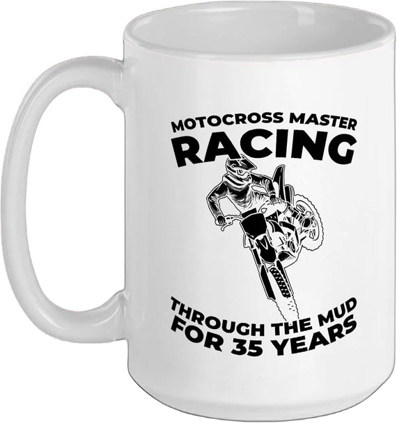 35 Years Old Dirt Bike Supermoto Mx Motocross 35th Ceramic Mug