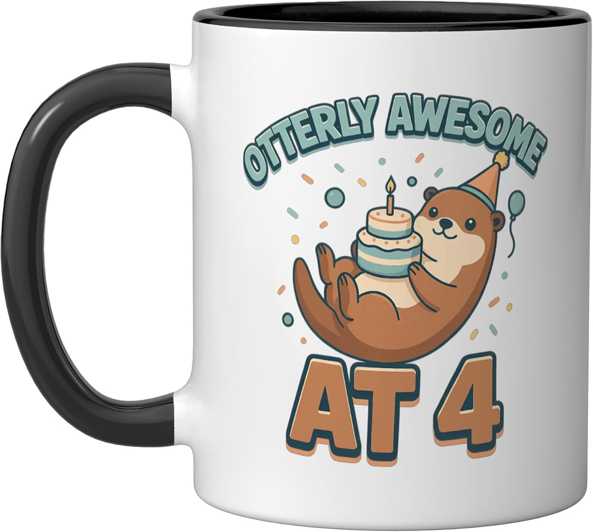 Otterly Awesome At 4 Fun Otter Animal Birthday Party Cake Ceramic Mug