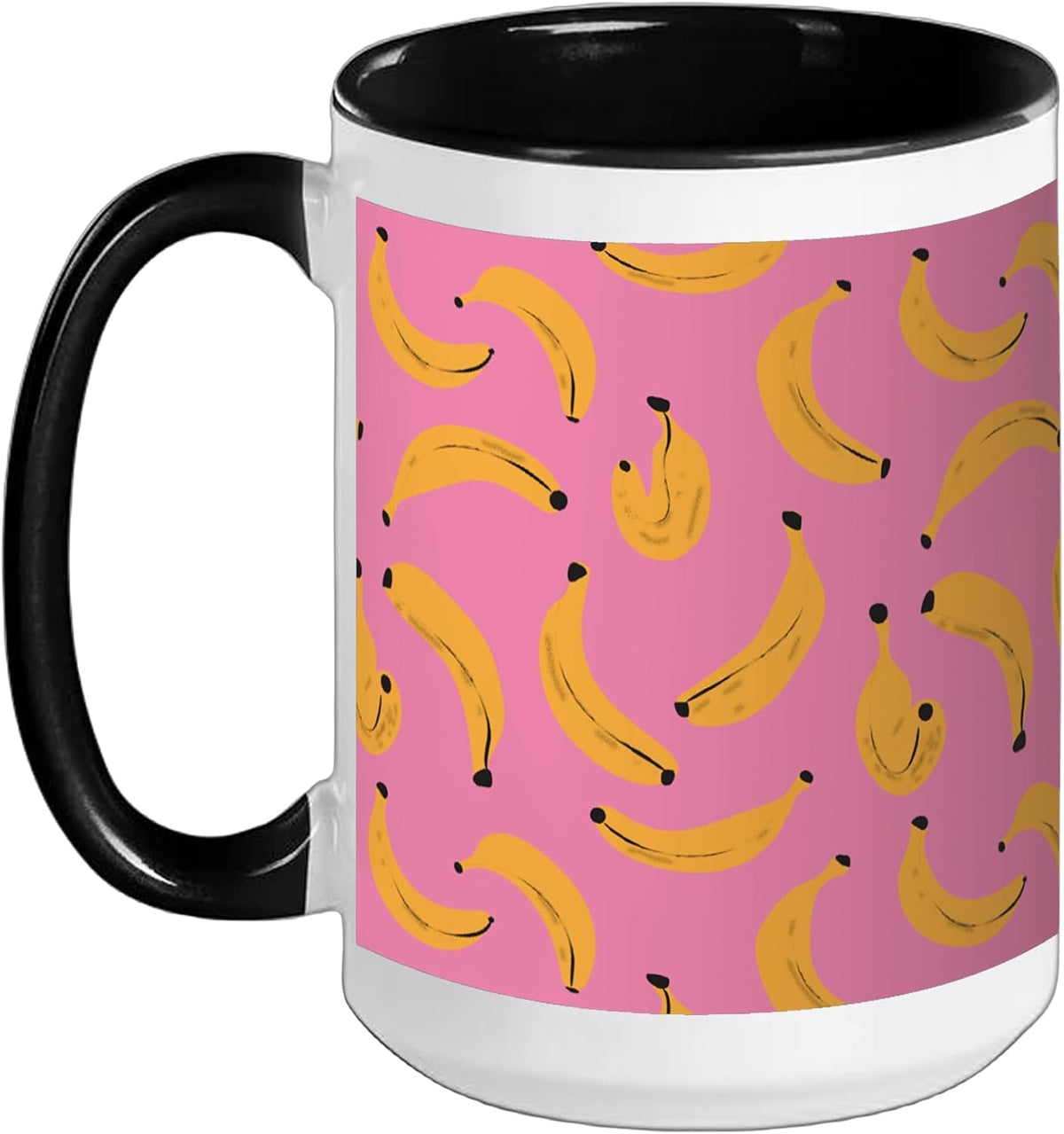 Banana Pattern Pop Art Style On Pink Ceramic Mug