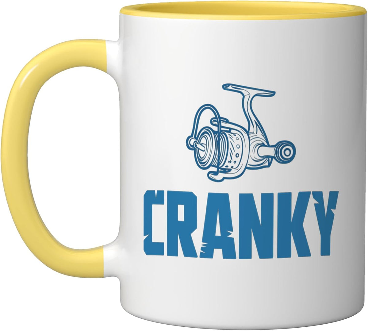 Cranky Fishing Reel Funny Crankbait Lure Ceramic Mug