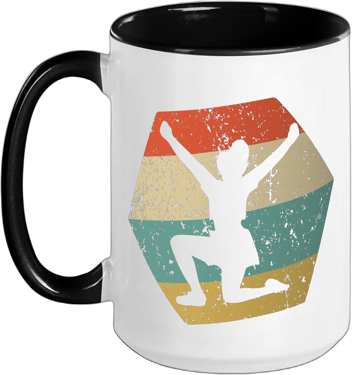 Cheerleader Retro Distressed Hexagon Cheerleading Ceramic Mug