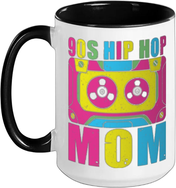 90s Hip Hop Mom Retro Cassette Boombox Mom Life Ceramic Mug