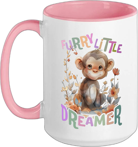 Baby Monkey With Flowers Little Dreamer Ape Monkeys Ceramic Mug