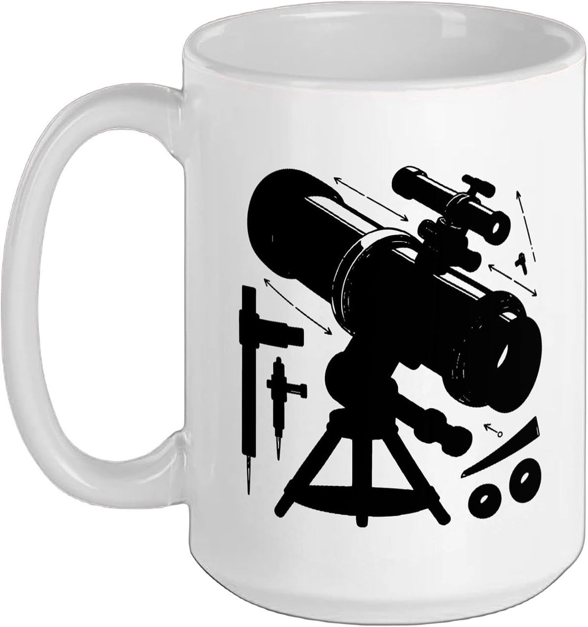 Telescope Optical Diagram Cross Section Technical Ceramic Mug