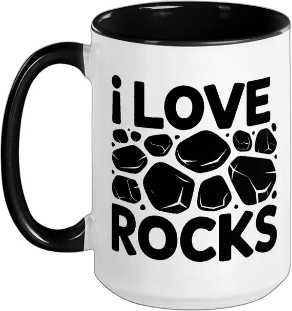 I Love Rocks Geology Enthusiast Design Ceramic Mug
