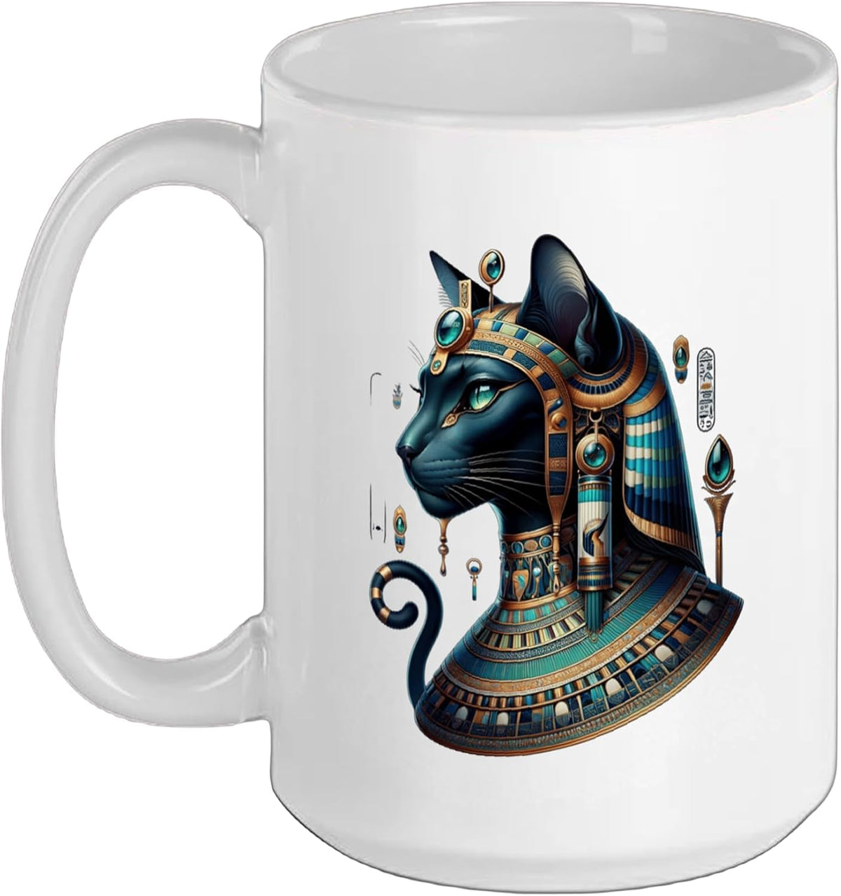Ancient Egyptian Cat Goddess Bastet Art Design Ceramic Mug