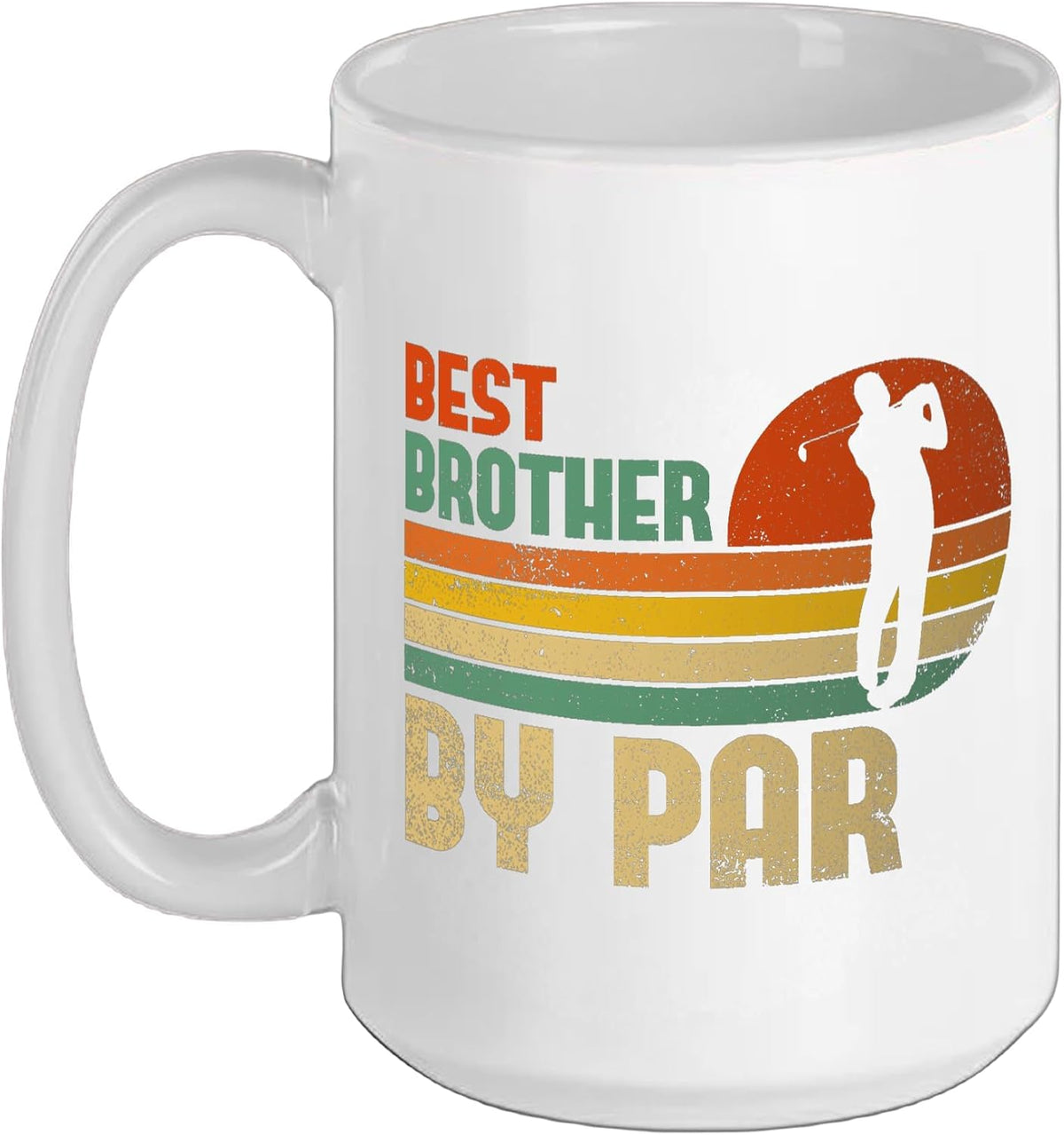Mens Vintage Best Brother By Par, Funny Golf Brother Ceramic Mug